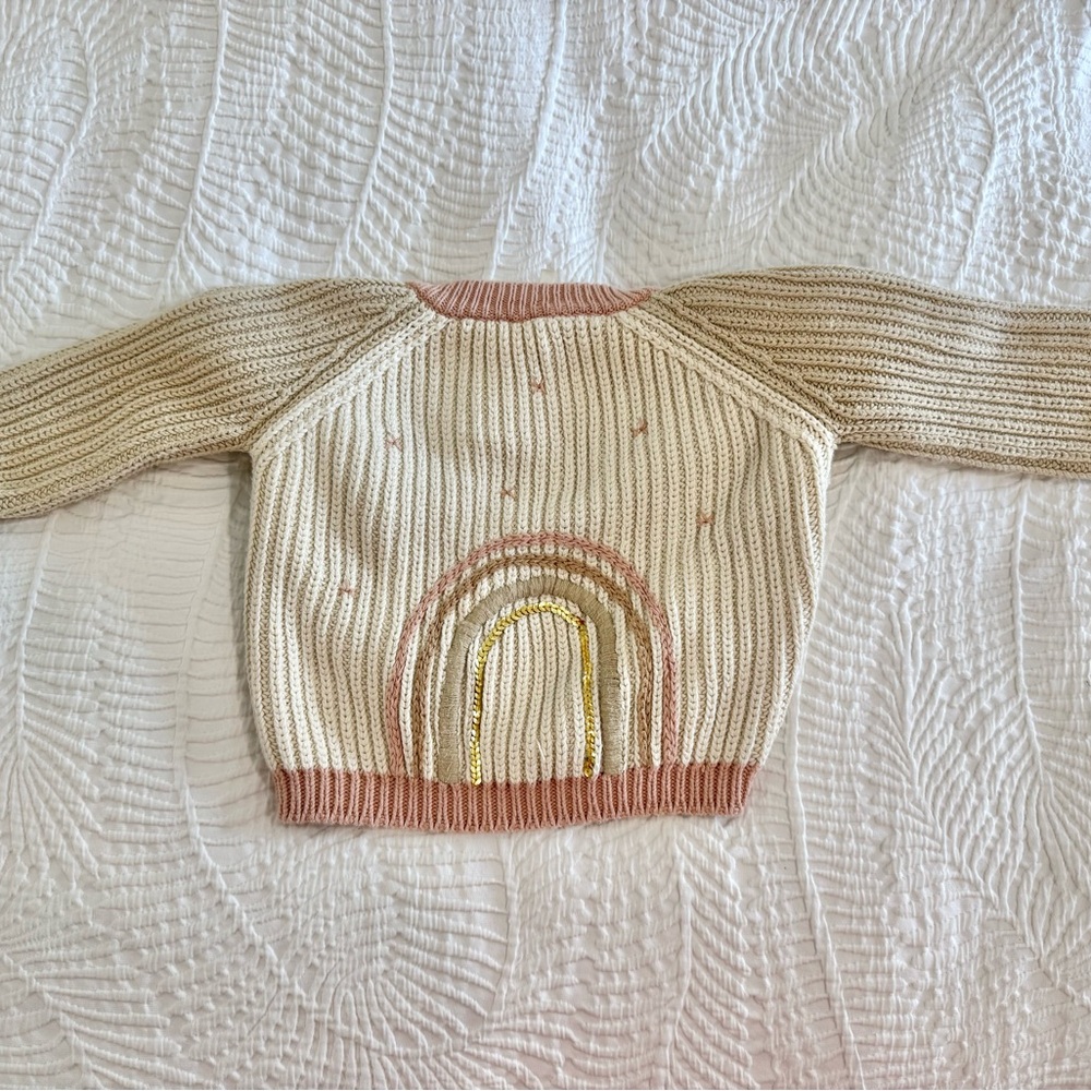 Cozy Cream and Pink Kids' Sweater